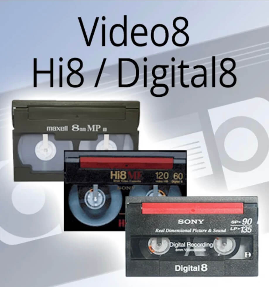Video8 Hi8 et Digital8 pour numérisation en MP4